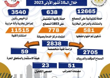 الرقابة الصناعية : إجراء 12665 حملة تفتيشية على المصانع و إعداد 2838 دراسة فنية خلال 10 أشهر