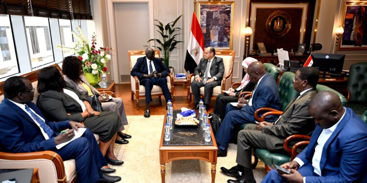 وزير الصناعة يستقبل نظيره الجنوب سوداني بمقر الوزارة بالعاصمة الإدارية