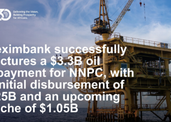 Afreximbank announces an initial disbursement of US$2.25 billion under a syndicated US$3.3 billion Crude Oil Prepayment Facility sponsored by the Nigerian National Petroleum Company Limited.