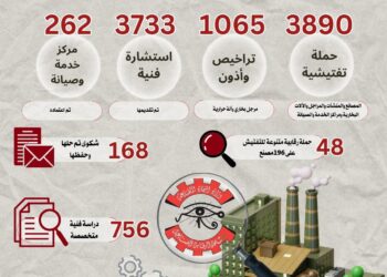 الرقابة الصناعية: إجراء 3890 حملة تفتيشية على المصانع وإعداد 756 دراسة فنية في 3 أشهر