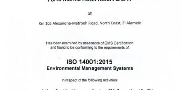 فندق بورتو مارينا يحصد شهادتي ISO 22000 وISO 14000